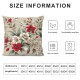 Ulloord Throw Pillow Cover Linen Stem Red Geraniums Meadow Flower Pattern Textures Color Decorative Square Pillow Case for Couch Sofa Home Decoration