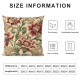 Ulloord Decorative Square Throw Pillow Cover Linen Stem Meadow Flower Nature Petal Branch Pattern Textures Color Pillow Case for Couch Sofa Home Decoration