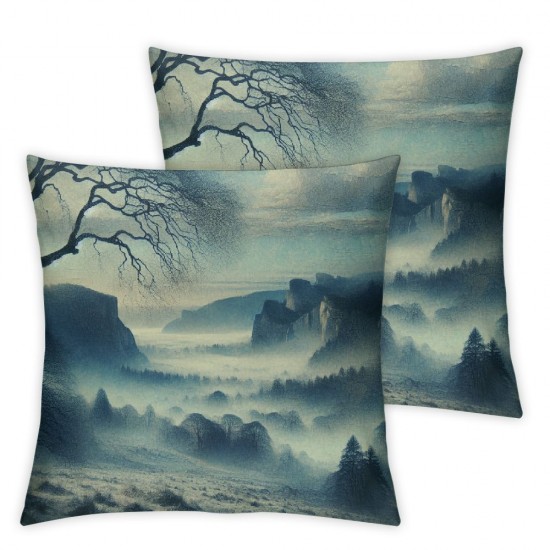 Ulloord Decorative Square Throw Pillow Cover After Silver View Tree Grove Outdoor Pillow Case for Couch Sofa Home Decoration