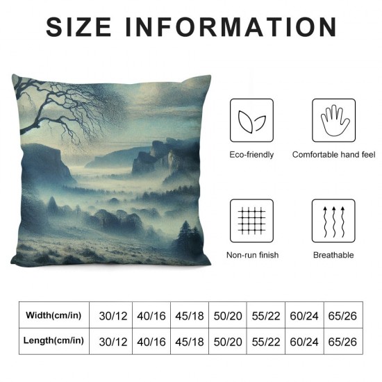 Ulloord Decorative Square Throw Pillow Cover After Silver View Tree Grove Outdoor Pillow Case for Couch Sofa Home Decoration