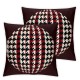 Ulloord Decorative Square Throw Pillow Cover Red White Textured Pillow Case for Sofa Home Decoration