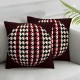 Ulloord Decorative Square Throw Pillow Cover Red White Textured Pillow Case for Sofa Home Decoration