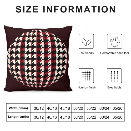 Ulloord Decorative Square Throw Pillow Cover Red White Textured Pillow Case for Sofa Home Decoration