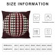 Ulloord Decorative Square Throw Pillow Cover Red White Textured Pillow Case for Sofa Home Decoration