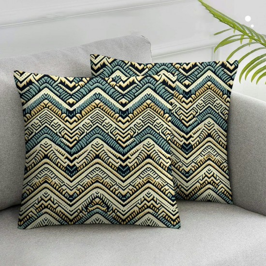 Ulloord Decorative Square Throw Pillow Cover n Pack Blue Stripes Pillow Case for Sofa Home Decoration