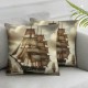 Ulloord Decorative Square Throw Pillow Cover Paintings Lake Pillow Case for Sofa Home Decoration