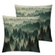 Ulloord Decorative Square Throw Pillow Cover Linen Winter Frost Wonderland Style Nature Sky On Pillow Case for Couch Sofa Home Decoration