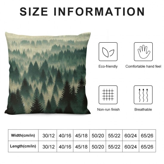 Ulloord Decorative Square Throw Pillow Cover Linen Winter Frost Wonderland Style Nature Sky On Pillow Case for Couch Sofa Home Decoration