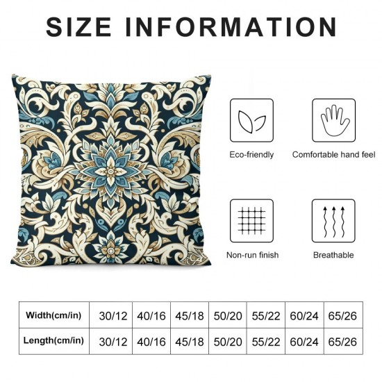 Ulloord Pillow Cover Pattern Floral Design Decorative Linen Throw Pillow Case for Sofa Car Bedding Decoration