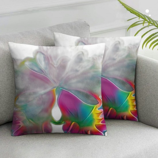 Ulloord Butterflies Lumbar Throw Pillow Cover/Shams Cushion Case Decorative Invisible Zipper Design for Sofa Pillowcase Only