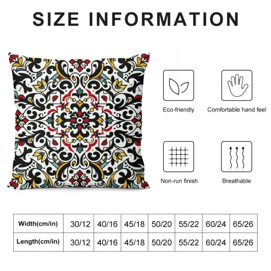 Pillow Cover Blue Leaf Pattern Medallion Cute Decorative Linen Throw Pillow Case for Sofa Car Bedding Decoration