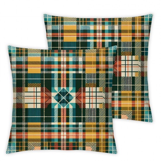 Ulloord Throw Pillow Cover Scottish Pattern Texture Abstract Textures Decorative Square Pillow Case for Couch Sofa Home Decoration