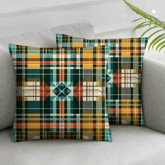 Ulloord Throw Pillow Cover Scottish Pattern Texture Abstract Textures Decorative Square Pillow Case for Couch Sofa Home Decoration