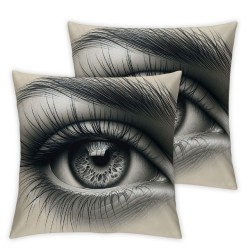 Ulloord Throw Pillow Cover Linen Woman Eye Eyebrows Makeup Look Line People Eyebrow Fashion Design Decorative Square Pillow Case for Couch Sofa Home Decoration