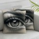 Ulloord Throw Pillow Cover Linen Woman Eye Eyebrows Makeup Look Line People Eyebrow Fashion Design Decorative Square Pillow Case for Couch Sofa Home Decoration