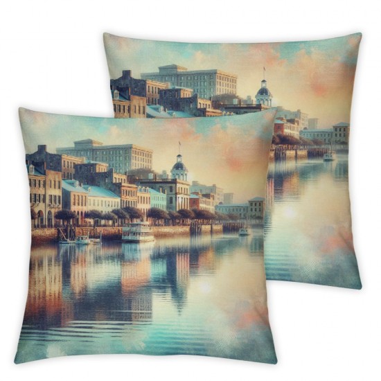 Ulloord Decorative Square Throw Pillow Cover Linen On South USA at Historic Homes Atlantic Parks Outdoor Residential Pillow Case for Couch Sofa Home Decoration