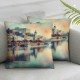 Ulloord Decorative Square Throw Pillow Cover Linen On South USA at Historic Homes Atlantic Parks Outdoor Residential Pillow Case for Couch Sofa Home Decoration