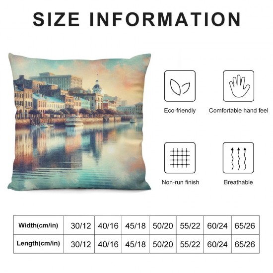 Ulloord Decorative Square Throw Pillow Cover Linen On South USA at Historic Homes Atlantic Parks Outdoor Residential Pillow Case for Couch Sofa Home Decoration