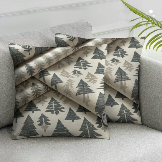 Ulloord Throw Pillow Cover Linen Baby Forest Tree Eve for Print On White Abstract Collection Textile Textures Basic Decorative Square Pillow Case for Couch Sofa Home Decoration