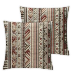 Ulloord Throw Pillow Cover Linen Decoration Crimson Red Beige Yemen Style Sadu Rug Abstract Vintage Kuwait Textures Decorative Square Pillow Case for Couch Sofa Home Decoration