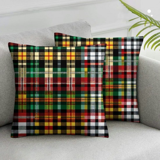 Ulloord Throw Pillow Cover Classic Textile Scottish Blanket Pattern Texture Abstract Textures Decorative Square Pillow Case for Couch Sofa Home Decoration