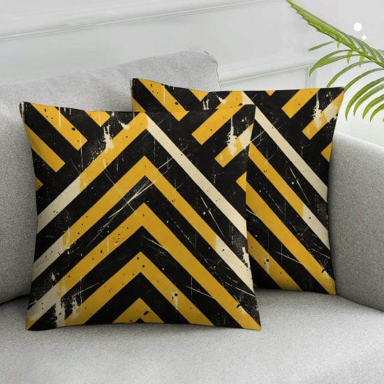 Ulloord Decorative Square Throw Pillow Cover n Yellow Black Road s Pillow for Sofa Home Decoration