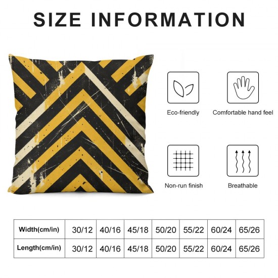 Ulloord Decorative Square Throw Pillow Cover n Yellow Black Road s Pillow for Sofa Home Decoration