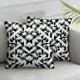 Ulloord Throw Pillow Cover Linen Ground Tiles Black Repeat White Pattern Row Seamless Abstract Backdrop Textures Decorative Square Pillow Case for Couch Sofa Home Decoration