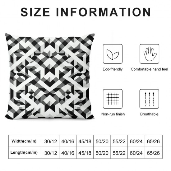 Ulloord Throw Pillow Cover Linen Ground Tiles Black Repeat White Pattern Row Seamless Abstract Backdrop Textures Decorative Square Pillow Case for Couch Sofa Home Decoration