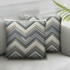 Ulloord Throw Pillow Cover Linen Pack Blue Element Cream Line Pattern Digital Surface Stripes Textures Decorative Square Pillow Case for Couch Sofa Home Decoration