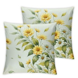 Ulloord Summer Pillow Covers Daisy Throw Pillow Covers Summer Yellow Outdoor Décor Cushion Case Decoration for Home Couch Chair Sofa