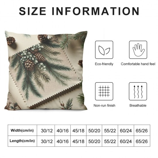 Ulloord Throw Pillow Cover Linen Collection Christmas Fir Tree New Decor Celebrate Green Year Decorative Square Pillow Case for Couch Sofa Home Decoration