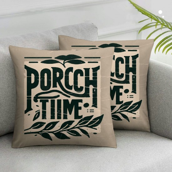 Ulloord Summer Retro Outdoor Throw Pillow Covers Welcome to Our Porch Sign and Breathe Letter Decor Pillow Covers for Sofa