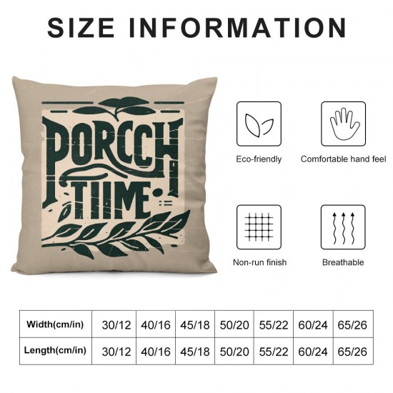 Ulloord Summer Retro Outdoor Throw Pillow Covers Welcome to Our Porch Sign and Breathe Letter Decor Pillow Covers for Sofa