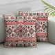 Ulloord Decorative Square Throw Pillow Cover Linen Folk Crossstitch Pattern Traditional Textures Finnish Oblast Pillow Case for Couch Sofa Home Decoration