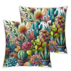 Ulloord Pillow Cover ing Colorful Plant Decorative Linen Throw Pillow Case for Sofa Car Bedding Decoration