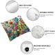 Ulloord Pillow Cover ing Colorful Plant Decorative Linen Throw Pillow Case for Sofa Car Bedding Decoration