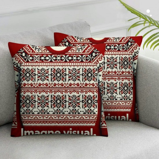 Ulloord Throw Pillow Cover Linen Folk Crossstitch Pattern Sami Lapland Traditional Swedish Saami Textures Finnish Norwegian Oblast Decorative Square Pillow Case for Couch Sofa Home Decoration