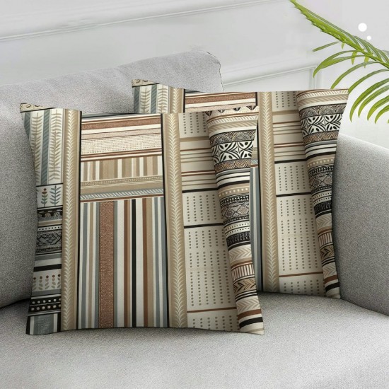 Ulloord Decorative Square Throw Pillow Cover Triple Bar Style Stripes Narrow s Pillow Case for Sofa Home Decoration