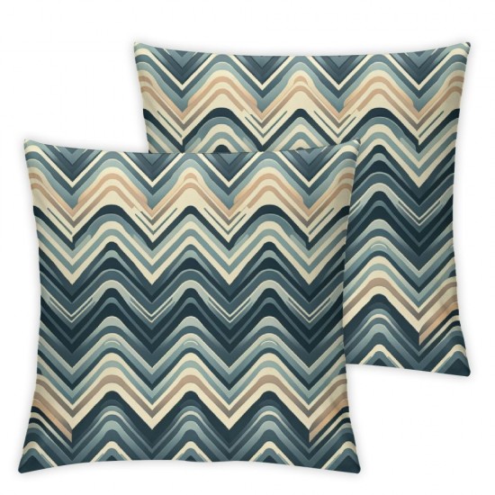 Decorative Square Throw Pillow Cover Linen Texture Gray Zag Geometric Stripes Pattern Black White in Abstract Design Textures Pillow Case for Couch Sofa Home Decoration