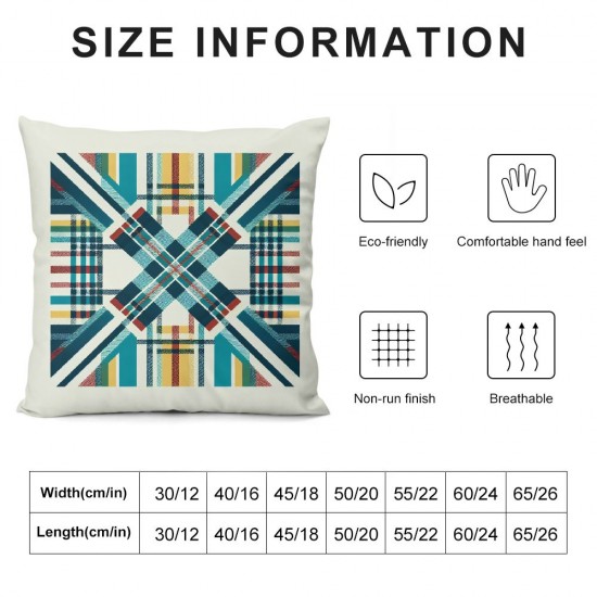 Ulloord Throw Pillow Cover Linen Yellow Textile Check No Fashion Scottish Striped Textures Decorative Square Pillow Case for Couch Sofa Home Decoration