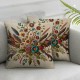 Ulloord Decorative Square Throw Pillow Cover Linen with Rose Flowers Fun Bird Wings Vintage Signs Valentine Patch Secret Objects Pillow Case for Couch Sofa Home Decoration