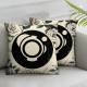 Ulloord Throw Pillow Cover Linen Seamless Tooth White Wool Houndstooth Pattern Classic Graphic Mod Stylish Roses Abstract Textures Decorative Square Pillow Case for Couch Sofa Home Decoration