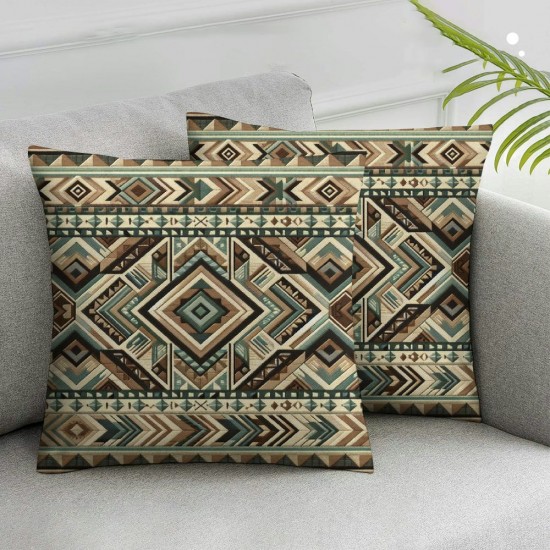 Ulloord Throw Pillow Cover Linen Pattern Design Brown Peruvian Beige Abstract Peru Textures Print Decorative Square Pillow Case for Couch Sofa Home Decoration