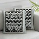 Decorative Square Throw Pillow Cover Linen Texture Vintage Gray Chevron Zag Geometric Stripes Pattern Black White in Abstract Design Textures Pillow Case for Couch Sofa Home Decoration