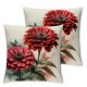 Ulloord Pillow Cover Pink Beauty Zinnia Flower On Red White Water Transportation Floral Garden Botany Bulletin Nature Decorative Linen Throw Pillow Case  for Sofa Car Bedding Decoration