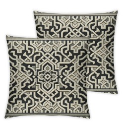 Ulloord Throw Pillow Cover Linen Floor Decor Gray Color Style Pattern Ornament Texture Abstract Textures Geometric Damask Concept Decorative Square Pillow Case for Couch Sofa Home Decoration