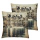 Ulloord Decorative Square Throw Pillow Cover Linen On South USA at Historic Homes Landmarks Atlantic Parks Outdoor Residential Pillow Case for Couch Sofa Home Decoration