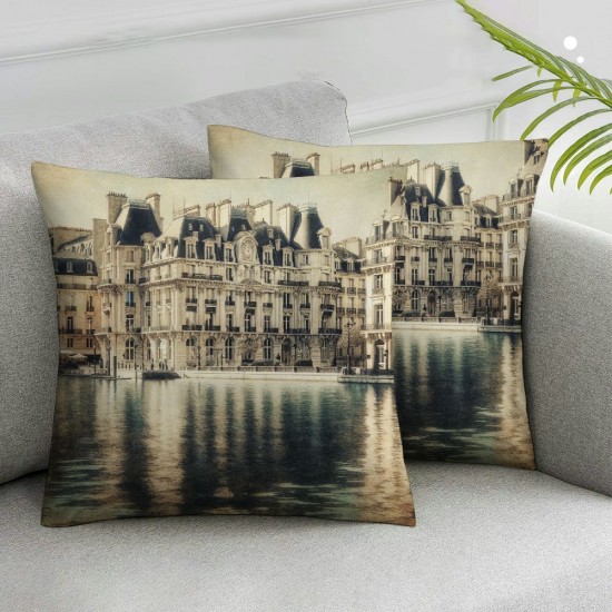 Ulloord Decorative Square Throw Pillow Cover Linen On South USA at Historic Homes Landmarks Atlantic Parks Outdoor Residential Pillow Case for Couch Sofa Home Decoration