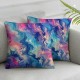 Ulloord Pillow Cover Watercolor Paint Overflow Abstract Pink Blue Colorful Ink Color Rainbow Vibrant Mixture Pattern Decorative Linen Throw Pillow Case  for Sofa Car Bedding Decoration